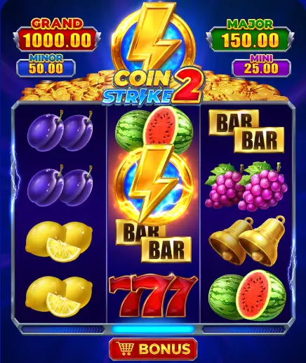 Basic screenshot with a starting screen, no spins made yet